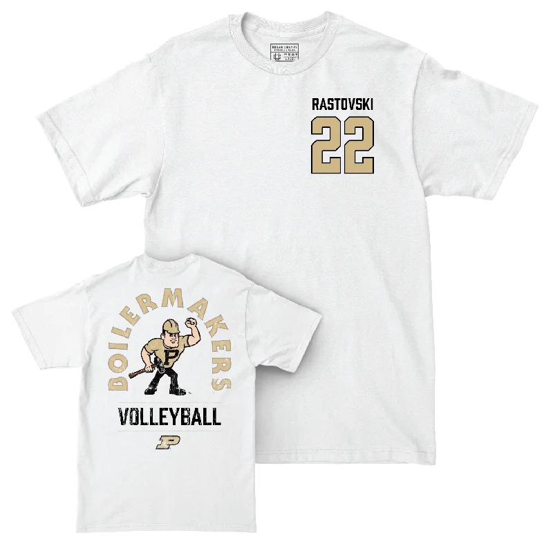 Women's Volleyball White Mascot Comfort Colors Tee - Emily Rastovski | #22