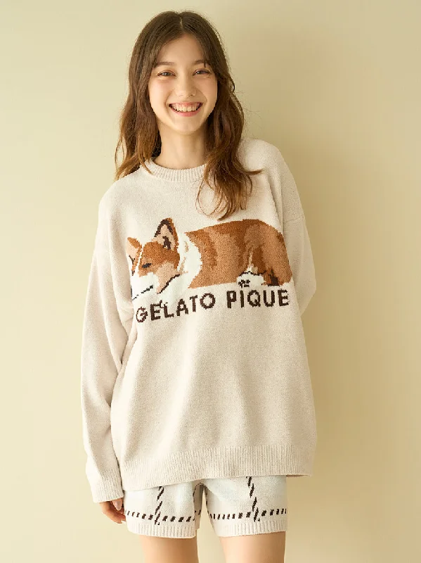 Air Moco SLEEPING DOG Jacquard Pullover & Shorts SET