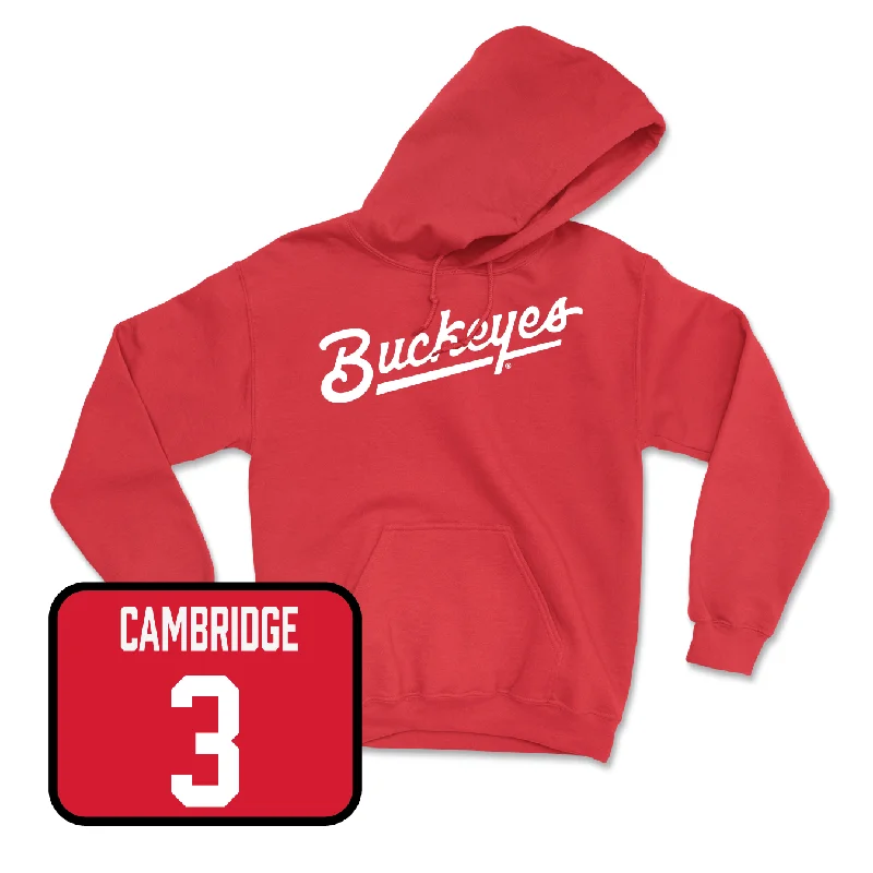 Red Women's Basketball Script Hoodie - Kennedy Cambridge