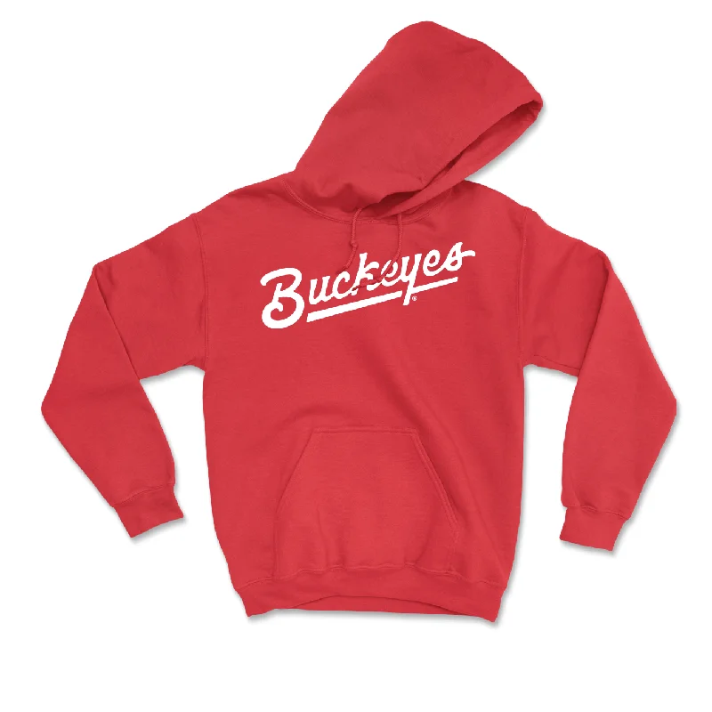 Red Women's Basketball Script Hoodie - Taylor Thierry