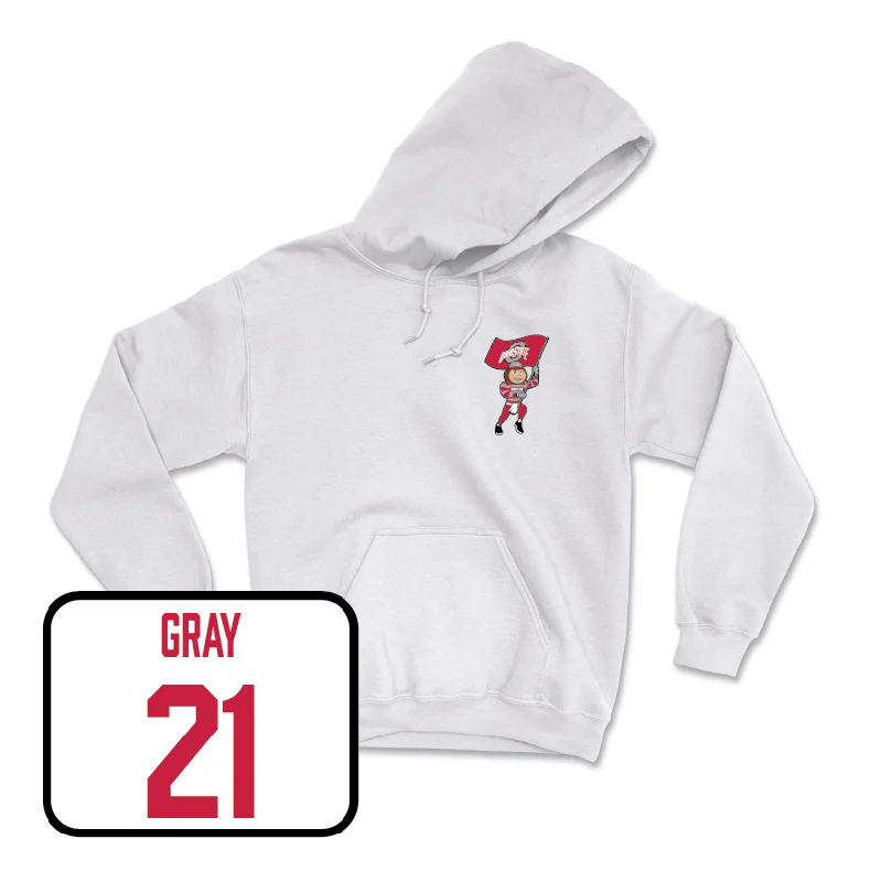 Women's Basketball White Brutus Hoodie  - Chance Gray