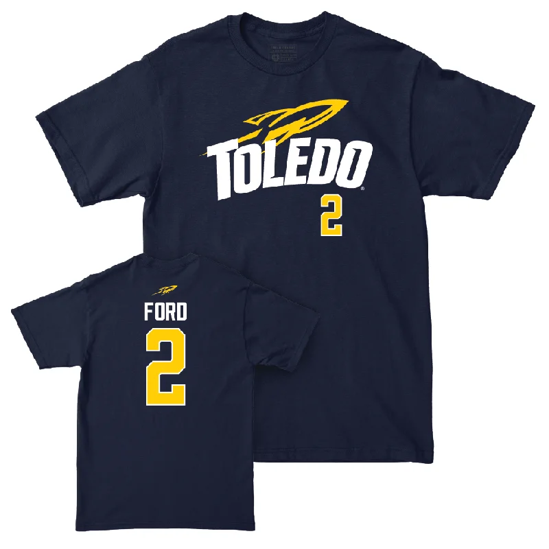 Toledo Men's Basketball Navy Sideline Tee - Bryce Ford | #2