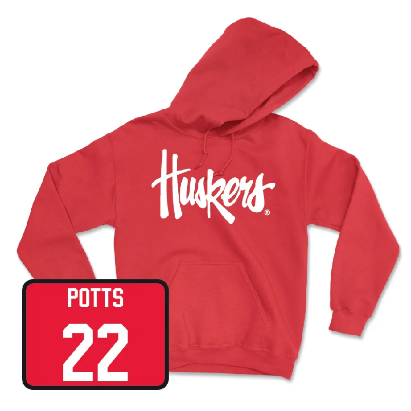 Red Women's Basketball Huskers Hoodie - Natalie Potts