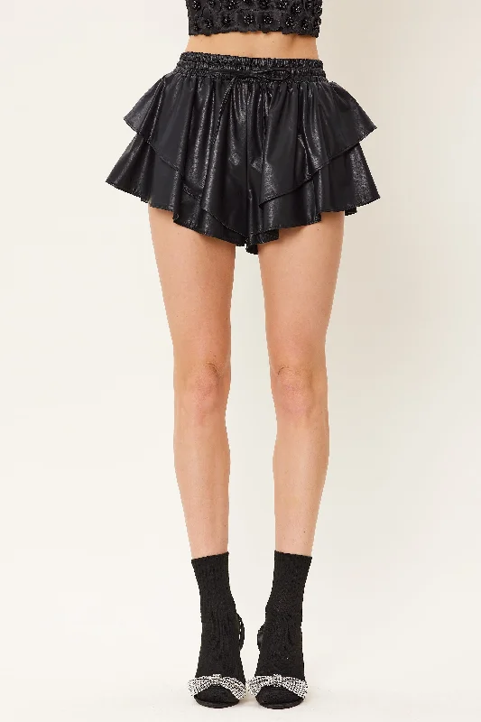 Tiered Ruffle Drawstring Shorts