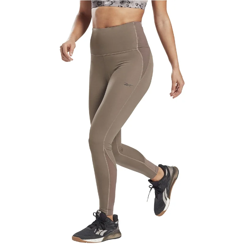 Reebok Womens Lux Casual Leggings, Brown, Small