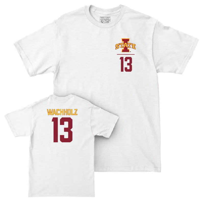 Iowa State Women's Volleyball White Logo Comfort Colors Tee - Lilly Wachholz