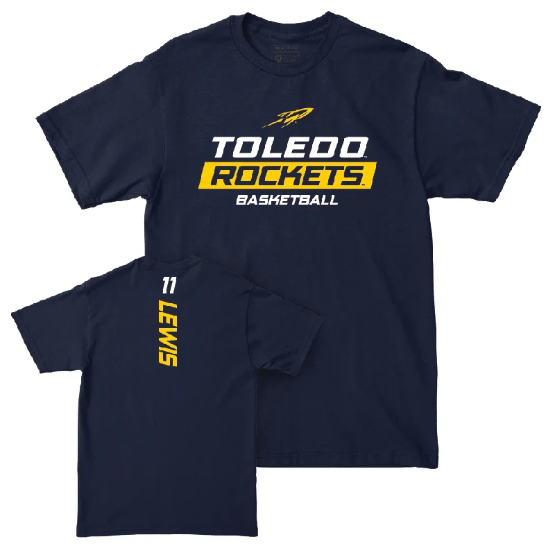 Toledo Men's Basketball Navy Rush Tee - Samuel Lewis | #11