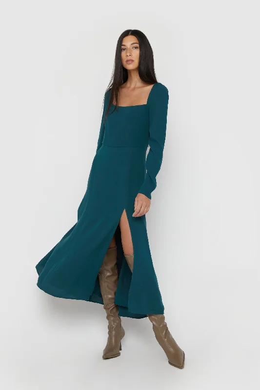 MIDI DRESS WITH SLIT