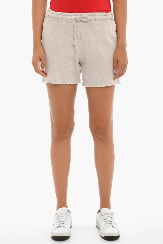 Cotton Citizen Brushed Cotton Shorts With Raw Cut Bottom