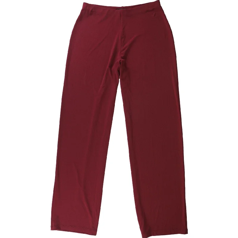 Alfani Womens Wide Leg Casual Trouser Pants, Red, Small