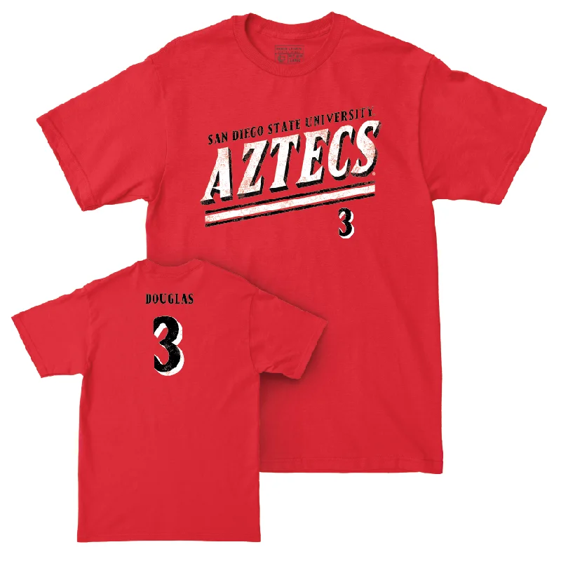 SDSU Women's Volleyball Red Slant Tee - McKenna Douglas #3