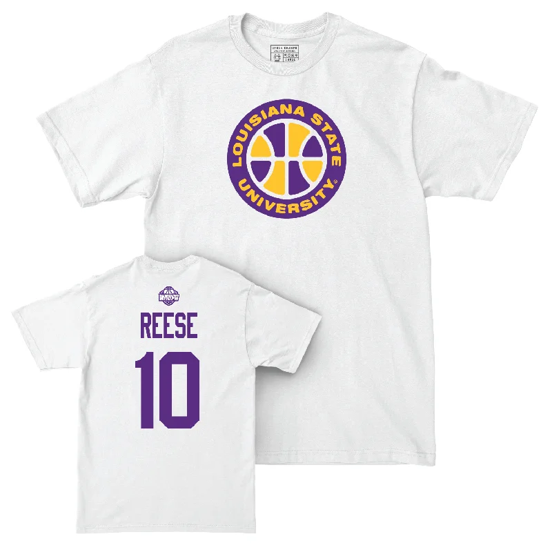 Legacy Collection: LSU Women's Basketball White Hardwood Comfort Colors Tee - Angel Reese | #10