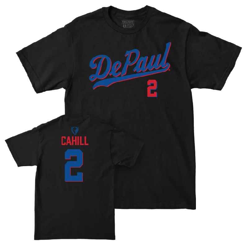 DePaul Women's Volleyball Black Script Tee - Abby Cahill | #2