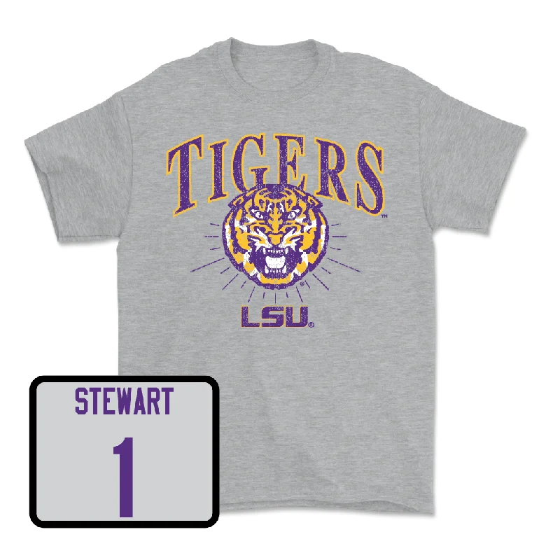 Men's Basketball Sport Grey Tigers Tee - Carlos Stewart