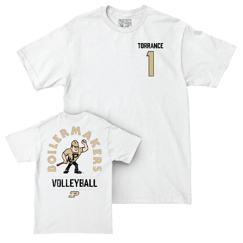 Women's Volleyball White Mascot Comfort Colors Tee - Ava Torrance | #1