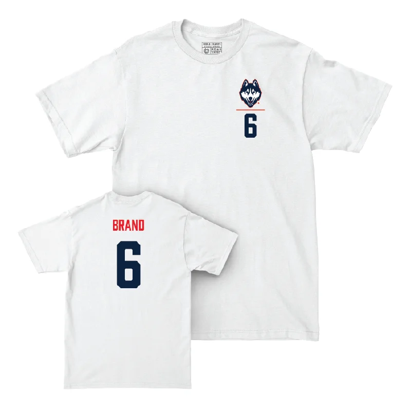 UConn Women's Volleyball Logo White Comfort Colors Tee  - McKenna Brand