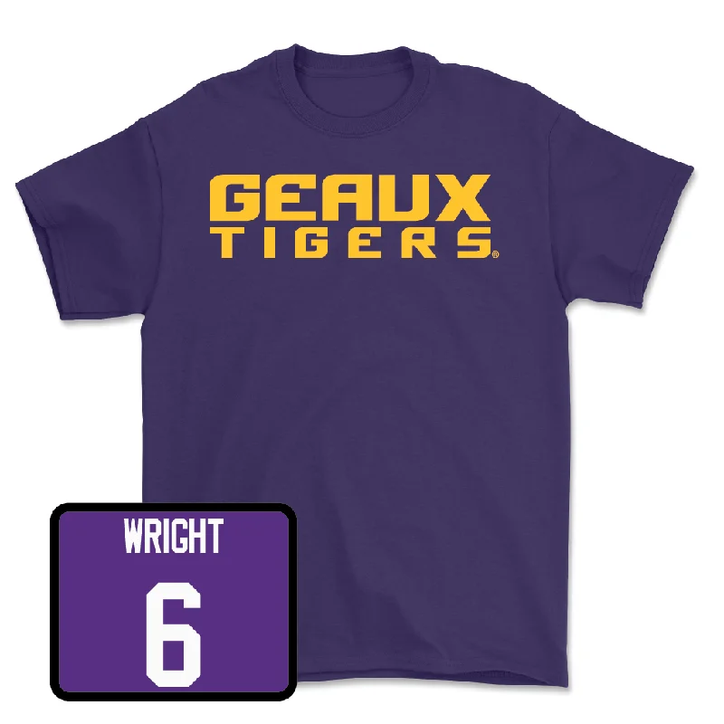 Men's Basketball Purple Geaux Tee - Jordan Wright