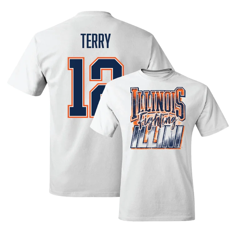 White Illinois Graphic Comfort Colors Tee - Raina Terry #12