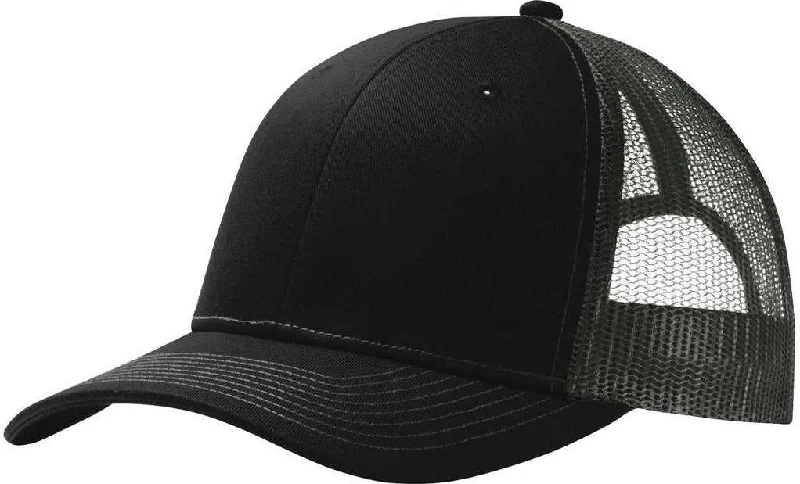 Port Authority C112 Snapback Trucker Cap - Black Gray Steel