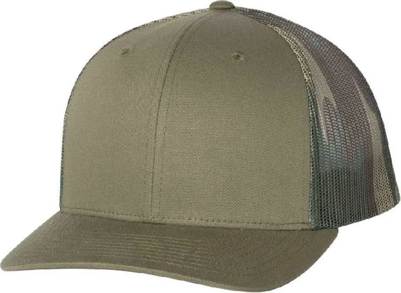 Richardson 112PM Printed Mesh-Back Trucker Cap - Loden Green Camo