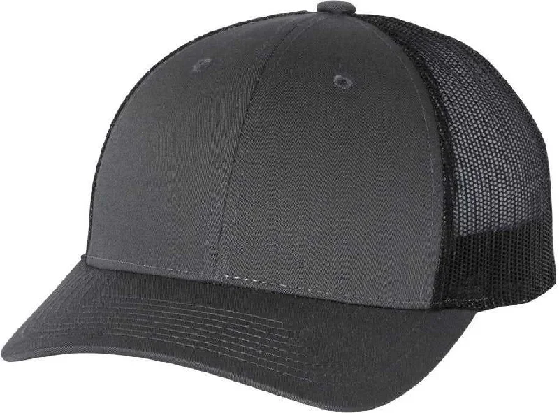 Richardson 115 Low Pro Trucker Cap - Charcoal Black