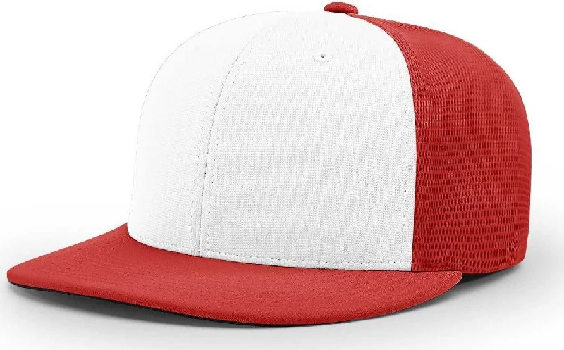 Richardson PTS20M Pulse/Mesh Back Cap - White Red Alt