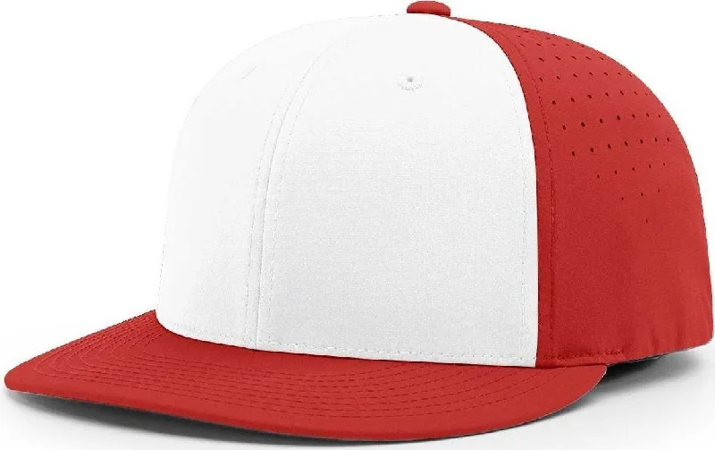 Richardson PTS30 Lite R-Flex Cap - White Red Alt