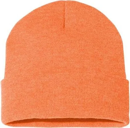 Sportsman SP12 Solid 12" Cuffed Beanie - Heather Orange