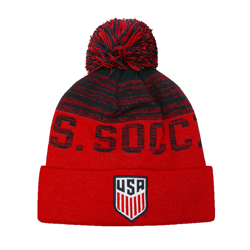 U.S. Soccer Adult Distressed Unisex Pom Beanie