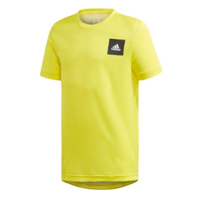 Adidas Aeroready Tee Kids-Boys Training T-Shirt Shock Yellow / White Fm1683