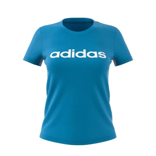 Adidas Women's Not Sports Specific Essentials Linear T-Shirts Blue DU0630