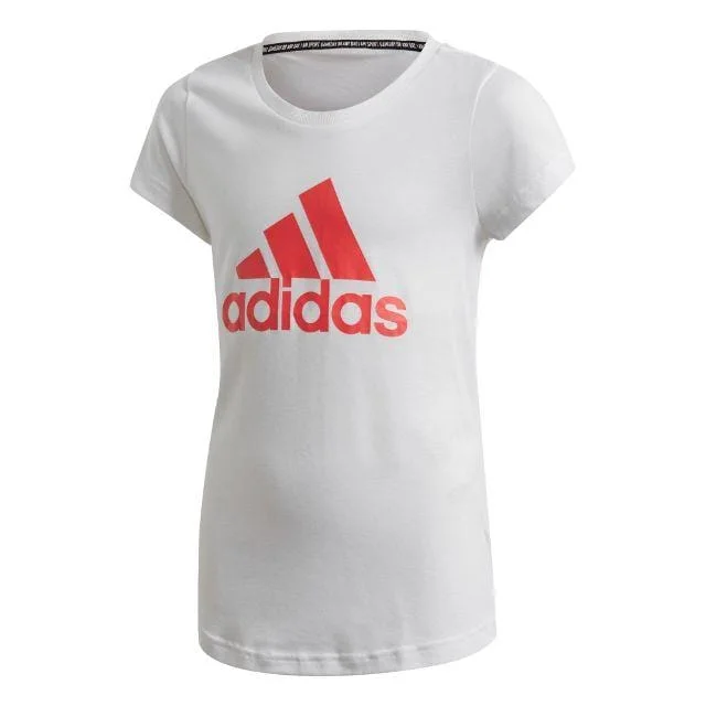 Adidas Yg Mh Bos  Kids-Girls Training T-Shirt White/Pink Fm6509