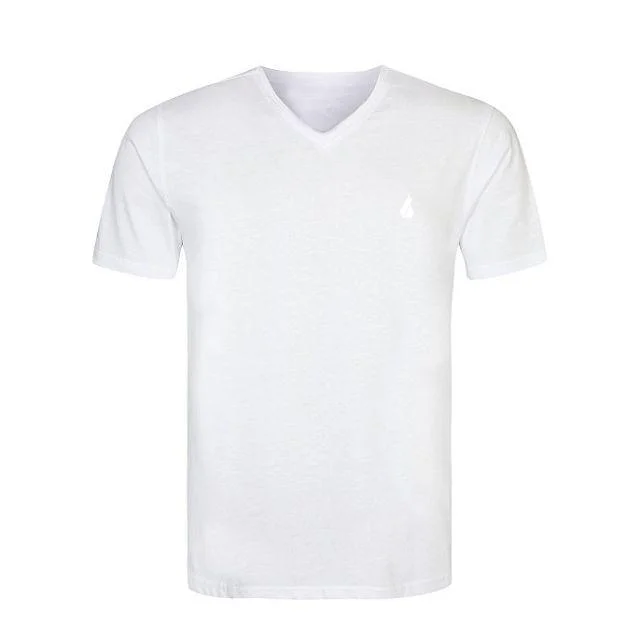 Oil And Gaz V-Neck T-Shirt Men Lifestyle White Glms01