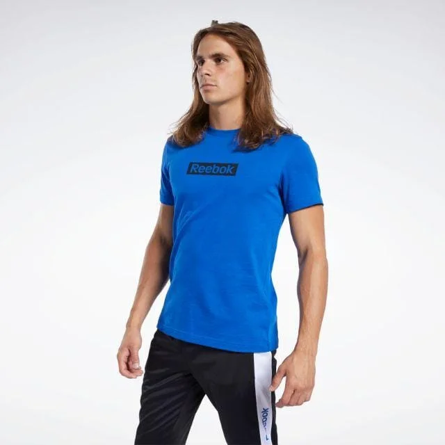 Reebok Essentials Linear Logo Men Training T-Shirt Blue