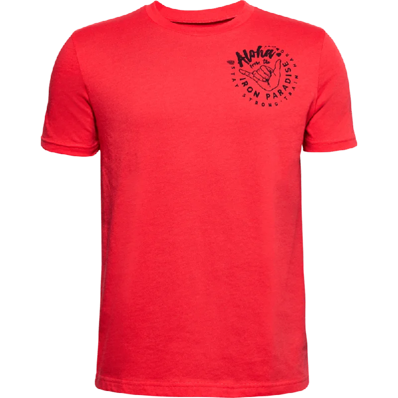 Under Armour Project Rock Iron Paradise Ss Boys Training T-Shirt Red Ua1351842-608